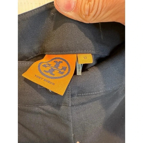 Tory Burch Women's Navy Blue Straight Leg Dress Pant Size 10 - Picture 2 of 4